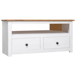 Berkfield Corner Tv Cabinet White 93X49X49 Cm Solid Pine Panama Range