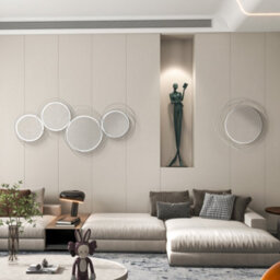 Homcom Metal Wall Art 65Cm Round Mirror For Living Room Dining Room Silver - thumbnail 8