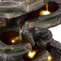 Living And Home 6-Tier Resin Solar-Powered Water Fountain Outdoor Gardening Decor, Faux Stone Design,  60Cm (H) - thumbnail 4