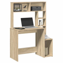 Berkfield Desk With Shelves Sonoma Oak 100X45X140 Cm Engineered Wood - thumbnail 1