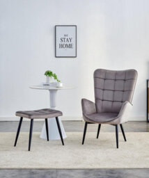 Kosy Koala Recliner Sofa Lounge Chair With Footstool Grey Velvet Sofa Living Room Furniture - thumbnail 1