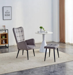 Kosy Koala Recliner Sofa Lounge Chair With Footstool Grey Velvet Sofa Living Room Furniture - thumbnail 2