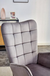 Kosy Koala Recliner Sofa Lounge Chair With Footstool Grey Velvet Sofa Living Room Furniture - thumbnail 5
