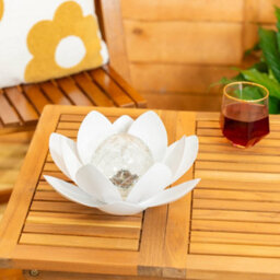 Valuelights White Solar Powered Outdoor Waterlily Lotus Flower Decoration Garden Light - thumbnail 3
