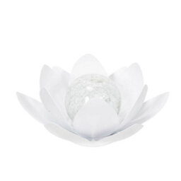 Valuelights White Solar Powered Outdoor Waterlily Lotus Flower Decoration Garden Light - thumbnail 2