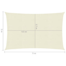 Berkfield Sunshade Sail 160 G/m2 Cream 3X5 M Hdpe - thumbnail 6