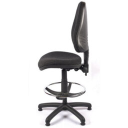 High Back Draughtsman Chair In Charcoal Fabric - thumbnail 5