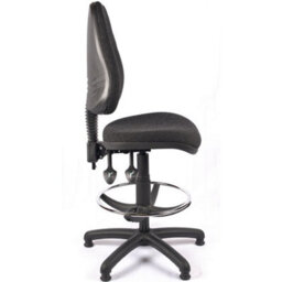 High Back Draughtsman Chair In Charcoal Fabric - thumbnail 4
