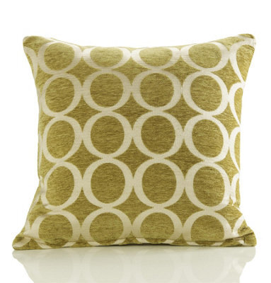 Luxury Living Oh Luxury Geometric Chenille Cushion Lime