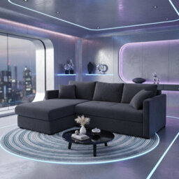 Orea L Shape Corner Sofa Bed With 2 Storage Containers Sleeping Function 227 150Cm Fabric Upholstered Settee Black Left