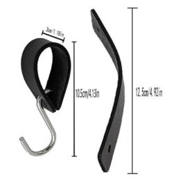 Multifunctional Leather S, Hooks, Black, 2 Pieces, Coat Hook, For Kitchen, Bathroom, Bedroom And Office, 10.2X3Cm - thumbnail 2