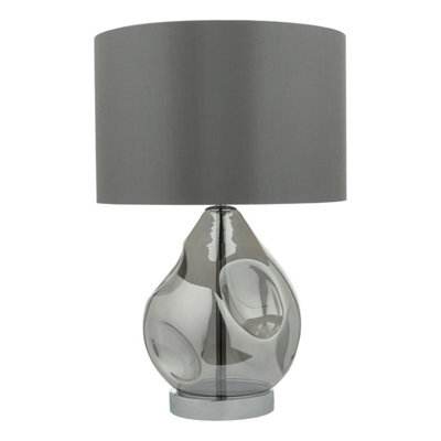 DAR Quinn Table Lamp Smoked Glass With Shade - image 1