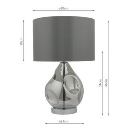DAR Quinn Table Lamp Smoked Glass With Shade - thumbnail 5
