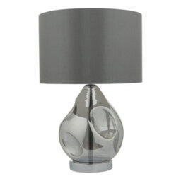 DAR Quinn Table Lamp Smoked Glass With Shade - thumbnail 1