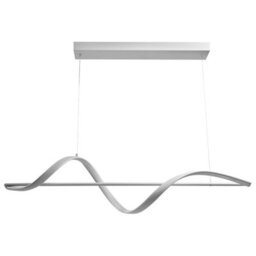 Beliani White Led Pendant Lamp, Modern Geometric Aluminium Frame With Integrated Led, 90 X 16 X 100Cm - thumbnail 2