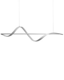 Beliani White Led Pendant Lamp, Modern Geometric Aluminium Frame With Integrated Led, 90 X 16 X 100Cm - thumbnail 3