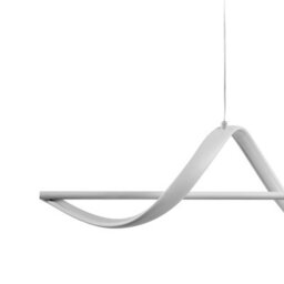 Beliani White Led Pendant Lamp, Modern Geometric Aluminium Frame With Integrated Led, 90 X 16 X 100Cm - thumbnail 4