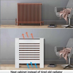 Fativo Horizontal Radiator Cover Grill Shelf Cabinet Mdf Wood Modern Traditional Furniture (19D X 78W X 92.2H Cm) - thumbnail 3