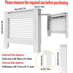 Fativo Horizontal Radiator Cover Grill Shelf Cabinet Mdf Wood Modern Traditional Furniture (19D X 78W X 92.2H Cm) - thumbnail 2