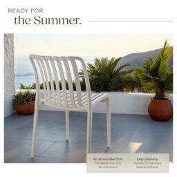 Tectake Garden Chairs Alcudia - Durable, Stackable And Weather-Resistant - Taupe - Set Of 2 - thumbnail 4