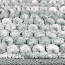 Allure Bath Fashions Marl Chunky Bobble Square Bath Mat Non Slip - Grey - thumbnail 2