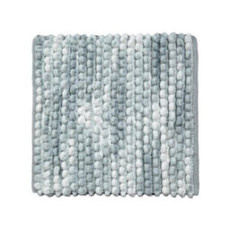 Allure Bath Fashions Marl Chunky Bobble Square Bath Mat Non Slip - Grey - thumbnail 1