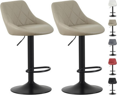 MCC Direct Set Of 2 Height Adjustable Kitchen Bar Stool Breakfast Chairs With Footrest Brown - Stanley - image 1
