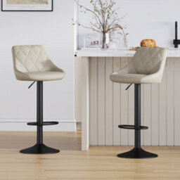 MCC Direct Set Of 2 Height Adjustable Kitchen Bar Stool Breakfast Chairs With Footrest Brown - Stanley - thumbnail 5
