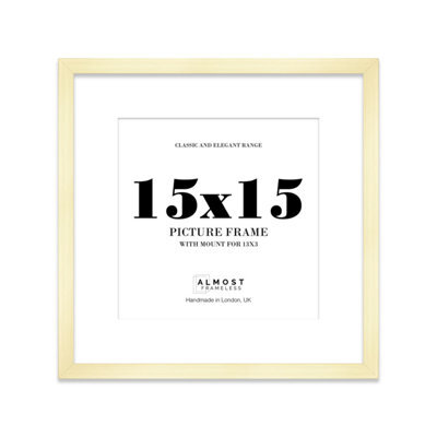 "15X15"" Gold Picture Frame - 15X15"" Square Frame With 13X13"" Mount For 15X15""/13X13"" Pictures Art Deco Style Room Decor, 1 Pack" - image 1