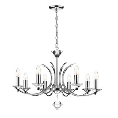 The Lighting Studio Medusa 8 Light Dual Mount Pendant K9 Crystal Polished Chrome - image 1