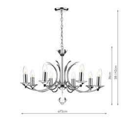 The Lighting Studio Medusa 8 Light Dual Mount Pendant K9 Crystal Polished Chrome - thumbnail 6