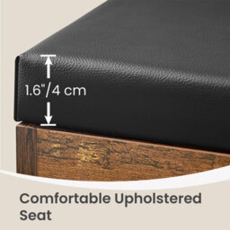 LEDREM Storage Bench With Cushion, Shoe Bench With Padded Seat, Entryway Bench With 3 Compartments, Hidden Storage, Brown And Black - thumbnail 6