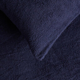 OHS Teddy Fleece Pillowcase Cover Bedding Set 4 X Thermal, 50 X 75Cm -  Navy - thumbnail 3