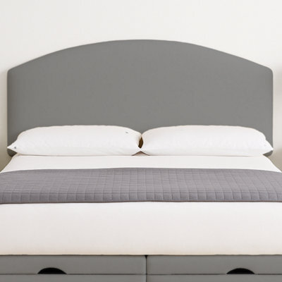 "Urban Textures - Orla Luxury 20"" High Velvet Fabric Upholstered Curved Headboard - Grey" - image 1