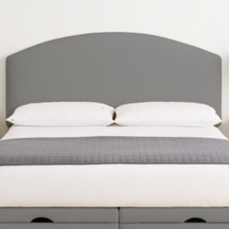 "Urban Textures - Orla Luxury 20"" High Velvet Fabric Upholstered Curved Headboard - Grey" - thumbnail 1