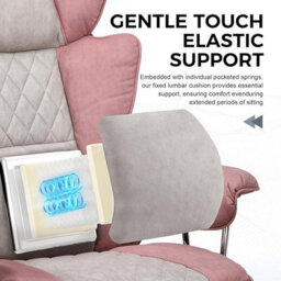 Gtplayer Gaming Chair, Executive Office Desk Chair With Footrest Ergonomic Heavy Duty Lumbar Support Computer Chairs, Pink Grey - thumbnail 4