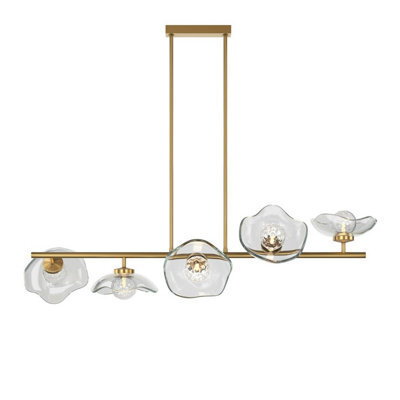 Luminosa Lighting Luminosa Miracle Modern Bar Pendant Ceiling Light Brass 5Xg9 Glass Shade - image 1