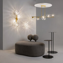 Luminosa Lighting Luminosa Miracle Modern Bar Pendant Ceiling Light Brass 5Xg9 Glass Shade - thumbnail 3