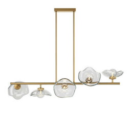 Luminosa Lighting Luminosa Miracle Modern Bar Pendant Ceiling Light Brass 5Xg9 Glass Shade - thumbnail 1