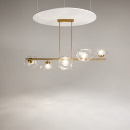 Luminosa Lighting Luminosa Miracle Modern Bar Pendant Ceiling Light Brass 5Xg9 Glass Shade - thumbnail 2