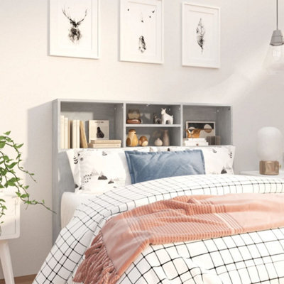 Vidaxl Headboard Cabinet Concrete Grey 120X19X103.5 Cm Headboard Cabinets - image 1