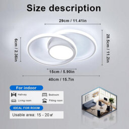 Pheashine White Round Led Ceiling Light 42W 4000Lm 40Cm 6500K Cold Modern Design - thumbnail 4