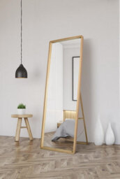 "Mirroroutlet The Naturalis - Solid Oak Rounded Corner Cheval Mirror 67"" X 23"" (170Cm X 58Cm) Scandinavian 'scandi' Inspired" - thumbnail 2