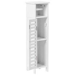 Beliani Toilet Paper Cabinet Olathe Bamboo White - thumbnail 4