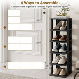 6-Tier Stackable Shoe Rack For Closet - thumbnail 4