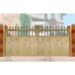 Burbage Iron Craft Hampto Wooden Driveway Garden Gates 3000mm Wide X 1200mm High Had32 - thumbnail 1