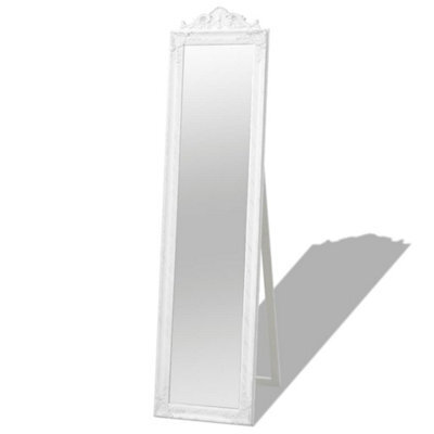 Vidaxl Free-Standing Mirror Baroque Style 160X40 Cm White - image 1