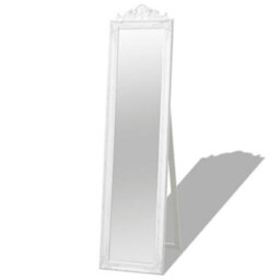 Vidaxl Free-Standing Mirror Baroque Style 160X40 Cm White - thumbnail 1