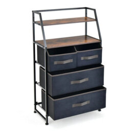 Industrial 4 Drawers Dresser Organizer Fabric Storage Organizer Chest Of Drawers - thumbnail 3