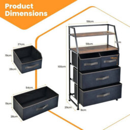 Industrial 4 Drawers Dresser Organizer Fabric Storage Organizer Chest Of Drawers - thumbnail 2